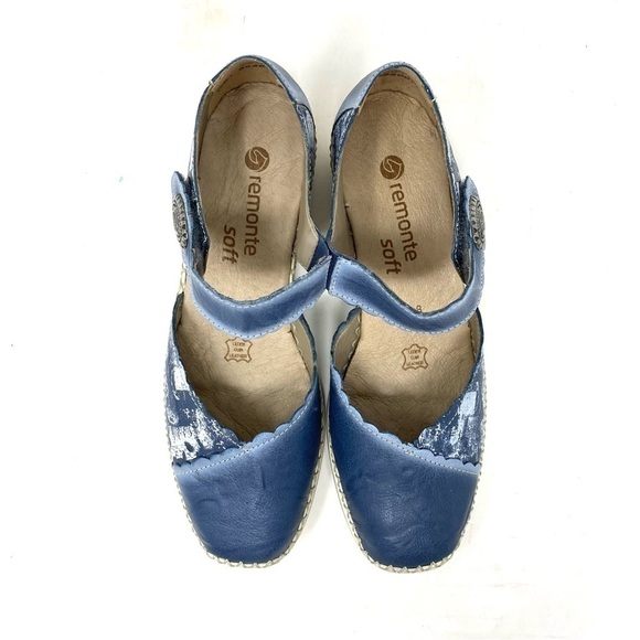 Rieker D1649 Doris leather sandals blue Combi - Picture 5 of 7